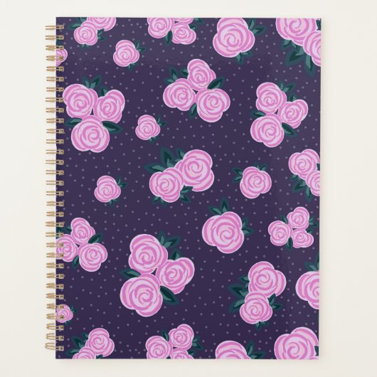 Antike dunkelviolette Blumenmuster Planer (Vorderseite)