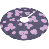 Antike dunkelviolette Blumenmuster Polyester Weihnachtsbaumdecke (Schrägansicht)