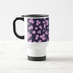 Antike dunkelviolette Blumenmuster Reisebecher