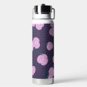 Antike dunkelviolette Blumenmuster Trinkflasche (Hinten)