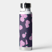 Antike dunkelviolette Blumenmuster Trinkflasche (rechts)