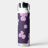 Antike dunkelviolette Blumenmuster Trinkflasche (Vorderseite)