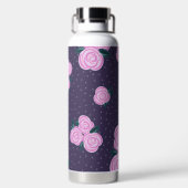 Antike dunkelviolette Blumenmuster Trinkflasche (Rückseite)
