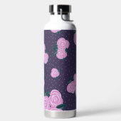 Antike dunkelviolette Blumenmuster Trinkflasche (links)