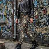 Antike dunkle Blumen Wildblume Leggings