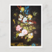 Antike dunkle Blumenmuster Postkarte (Vorderseite)