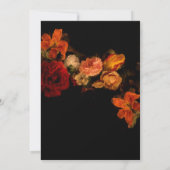 Antike dunkle florale Hochzeit Einladung (Rückseite)