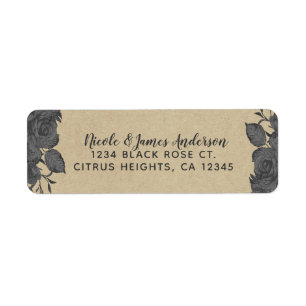 Antike dunkle schwarze Blumenrosen und Kraft-Hochz