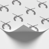 Antike Duschpistolen Geschenkpapier (Ecke)
