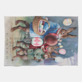Antike Easter Bunny Parade Post Card Egg Lanterns Küchentuch (Horizontal)