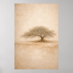 Antike Eiche Südliche Eichenbaum-Wandkunst Pos Poster