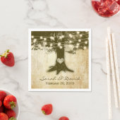 Antike Eichenbaum-Lichterkette Hochzeit Serviette (Beispiel)