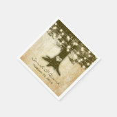Antike Eichenbaum-Lichterkette Hochzeit Serviette (Ecke)