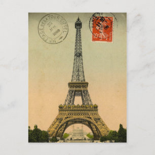 Antike Eiffelturm-Postkarte Postkarte