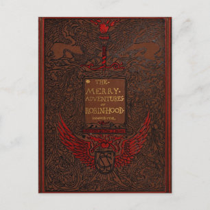 Antike Einband Robin Hood Buchcover Postkarte
