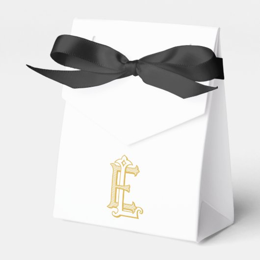 Antike EL- oder LE-Monogramm-Initialen Favor-Schac Geschenkschachtel (Vorderseite)