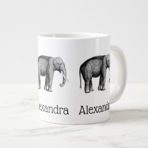 Antike Elefantenzeichnung Jumbo-Tasse