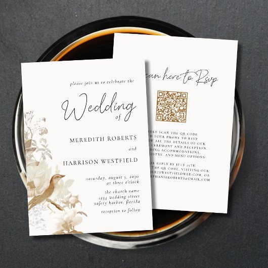 Antike Elegante Vintage Blumenhochzeit Einladung