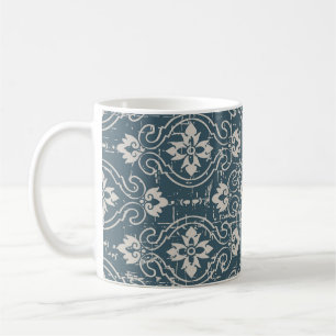Antike Eleganz: Nahtlose, blumengeschmückte Kurven Kaffeetasse