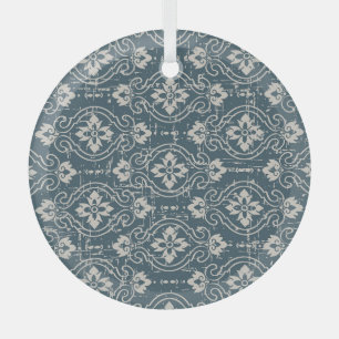 Antike Eleganz: Nahtlose, blumengeschmückte Kurven Ornament Aus Glas