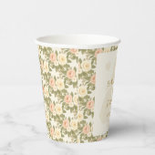 Antike Elfenbein Blumen Hochzeit Pappbecher (Rechts)