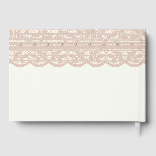 Antike Elfenbein-Bogen-Spitze-Brautdusche Gästebuch (Rückseite)