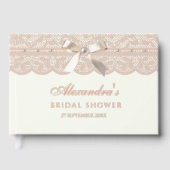 Antike Elfenbein-Bogen-Spitze-Brautdusche Gästebuch (Vorderseite)