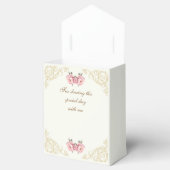 Antike Elfenbeinfarbene Pfingstrosen-Brautparty Geschenkschachtel (Geöffnet)