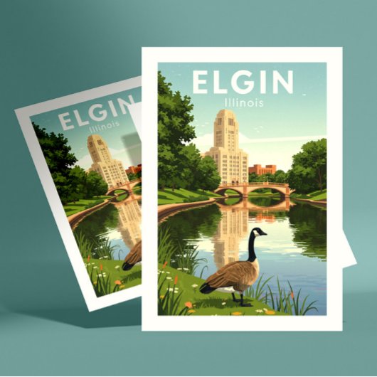 Antike Elgin Illinois Postkarte
