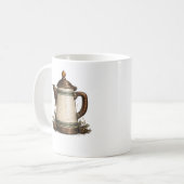 Antike Emaille-Kaffeekanne Kaffeetasse (Vorderseite Links)