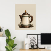 Antike Emaille-Kaffeekanne Poster (Heimbüro)