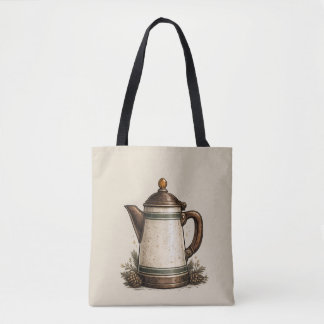 Antike Emaille-Kaffeekanne Tasche