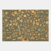Antike englische Nadelspitze Baum des Lebens & Ein Geschenkpapier Set (Vorderseite)