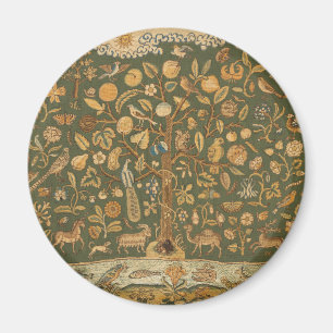 Antike englische Nadelspitze Baum des Lebens & Ein Magnet