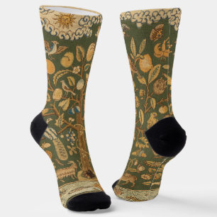 Antike englische Nadelspitze Baum des Lebens & Ein Socken