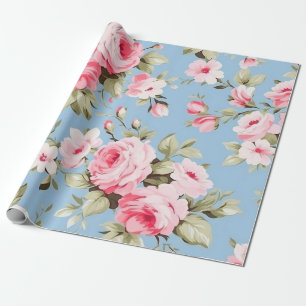 Antike englische rosa Rosen Geschenkpapier