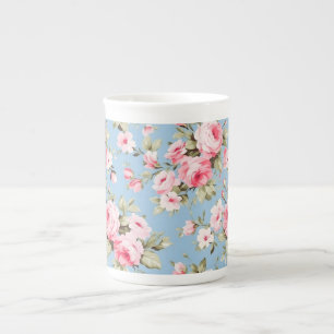 Antike englische rosa Rosen Porzellantasse