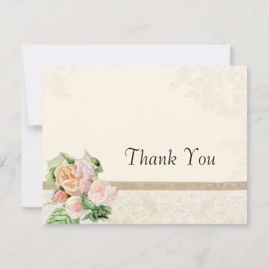 Antike englische Rose - Danke, dass Sie Karten bek (Rückseite)