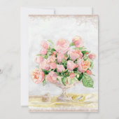 Antike englische Rose - Einladung zur Hochzeitsfei (Rückseite)