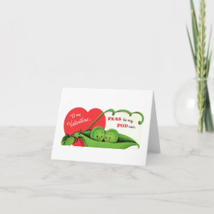 Antike Erbsen In Einem Podest Valentinstag Karte