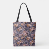 Antike Erbstück Blütenblätter lila floral Tasche (Rückseite)
