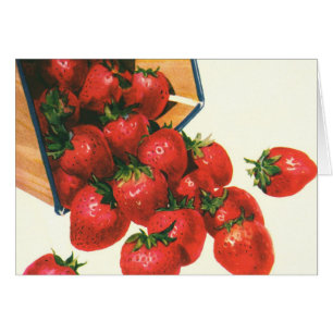 Antike Erdbeeren im Korb, Lebensmittel Obst Beeren
