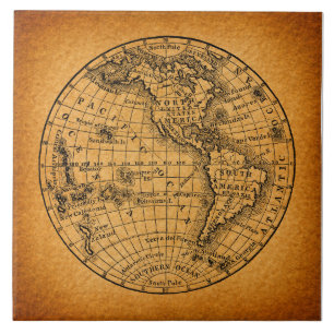 Antike Erde Weltkarte Vintage Globe Kunst Fliese