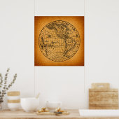 Antike Erde Weltkarte Vintage Globe Kunst Poster (Küche)