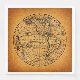 Antike Erde Weltkarte Vintage Globe Kunst Serviette