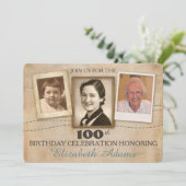 Antike Erinnerungen | Einladung von drei Fotos zum (Stehend Vorderseite)