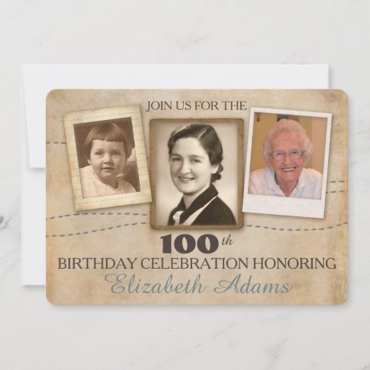 Antike Erinnerungen | Einladung von drei Fotos zum (Vorderseite)