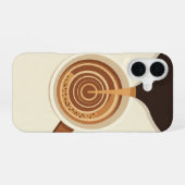 Antike Espresso-Draufsicht iPhone 16 Hülle (Rückseite (Horizontal))