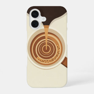 Antike Espresso-Draufsicht iPhone 16 Hülle