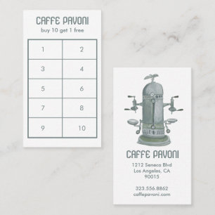 Antike Espressomaschine Cafe Kaffee Aquarell Treuekarte